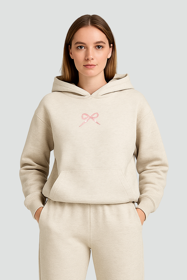 Soft White Women’s Hoodie with Hood and Kangaroo Pocket