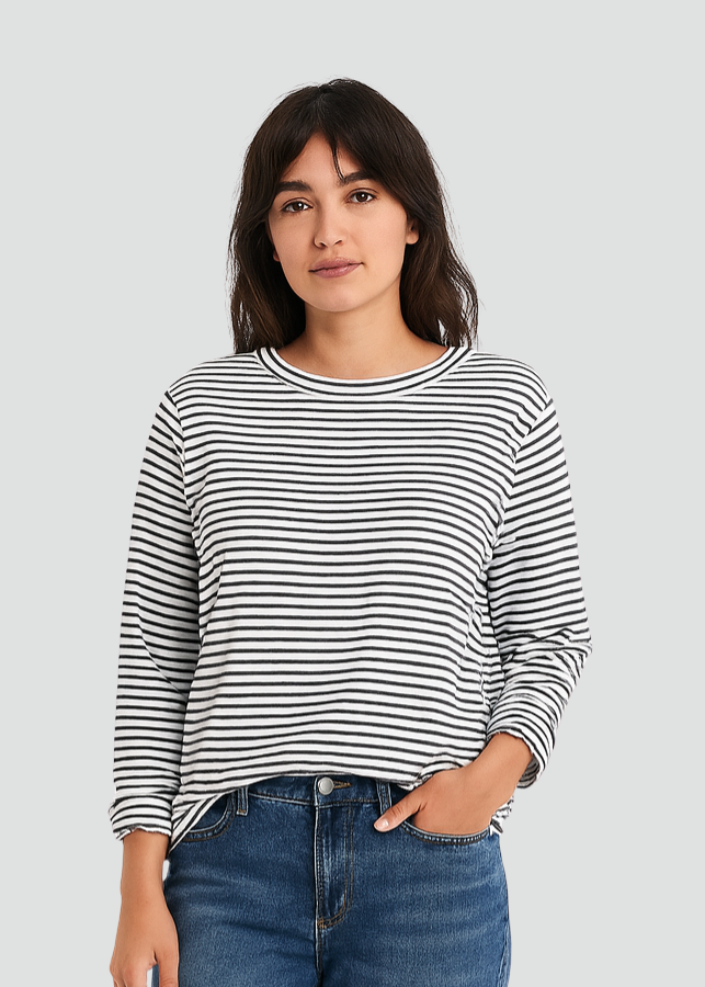 Casual and Comfortable Women’s Knit with Striped Design