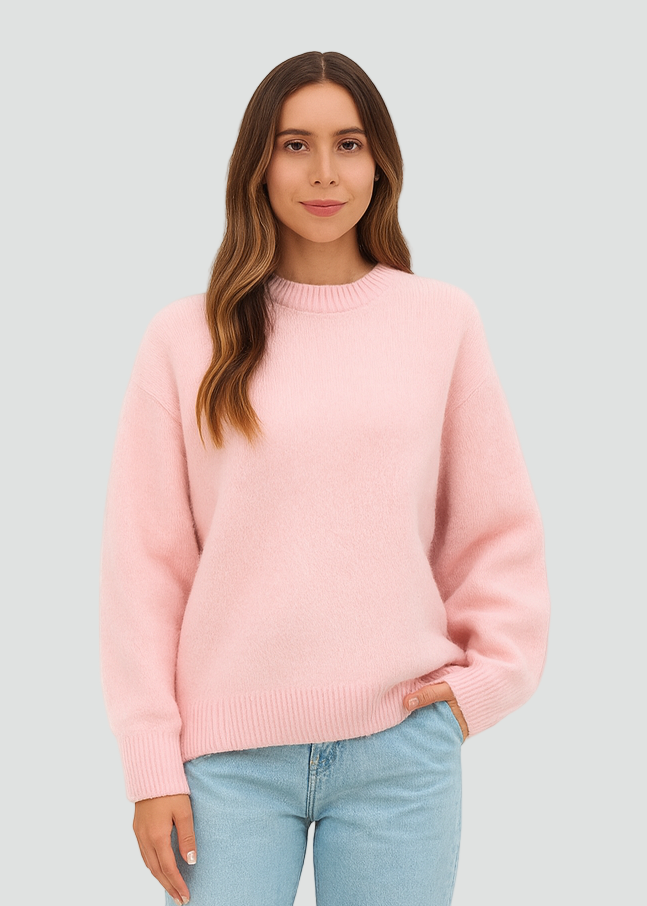 Trendy Pink Oversized Women’s Sweater