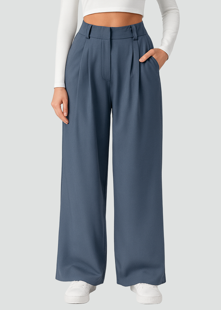 Elegant and Stretchy High-Waisted Women’s Trousers