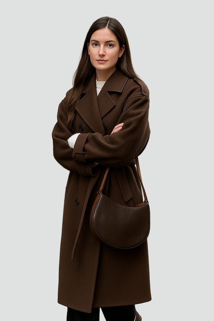 Classic Long Women’s Winter Coat with Belt