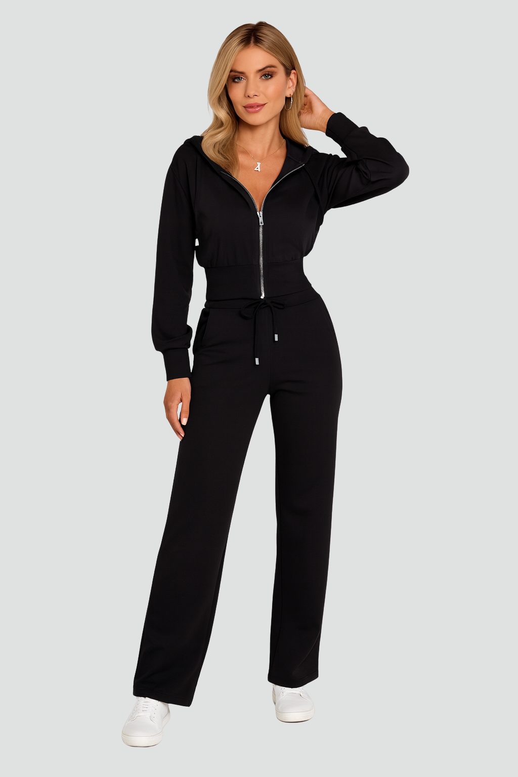 Comfortable and Luxurious Women’s Set with Zipper and Hood