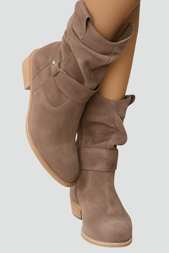 Luxurious Women’s Suede Ankle Boots with Side Zipper