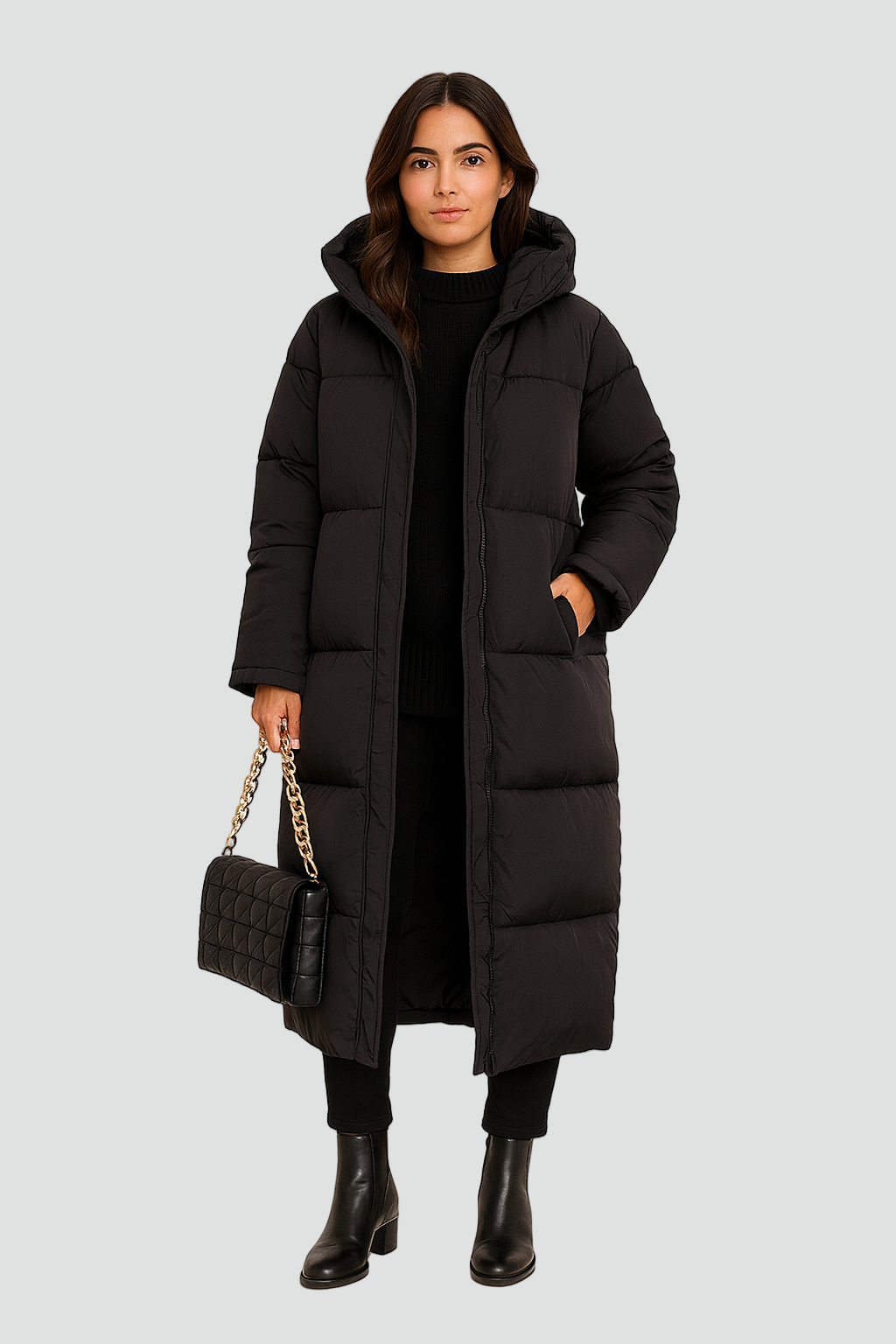 Wind-Resistant Women’s Winter Coat with Hood