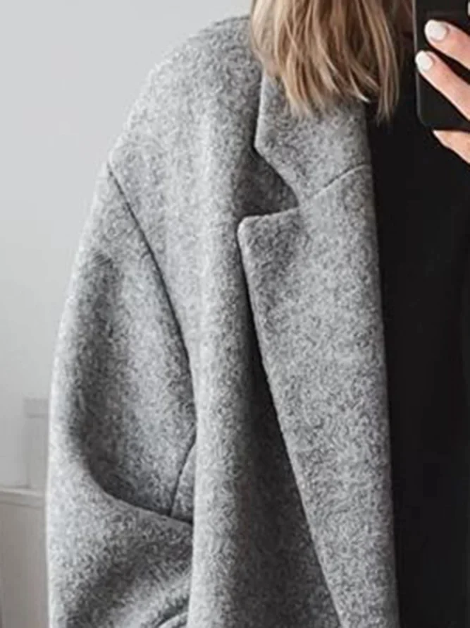 Chic Oversized Midi Coat for Women with Buttons