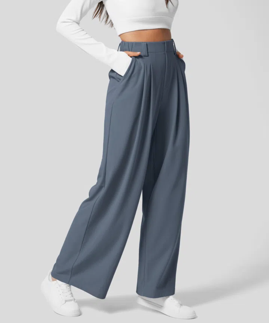 Elegant and Stretchy High-Waisted Women’s Trousers