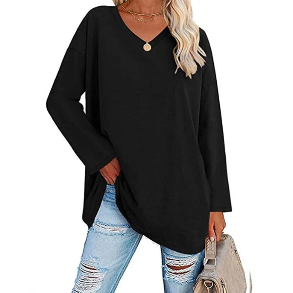 Casual Oversized V-Neck Sweater for Women