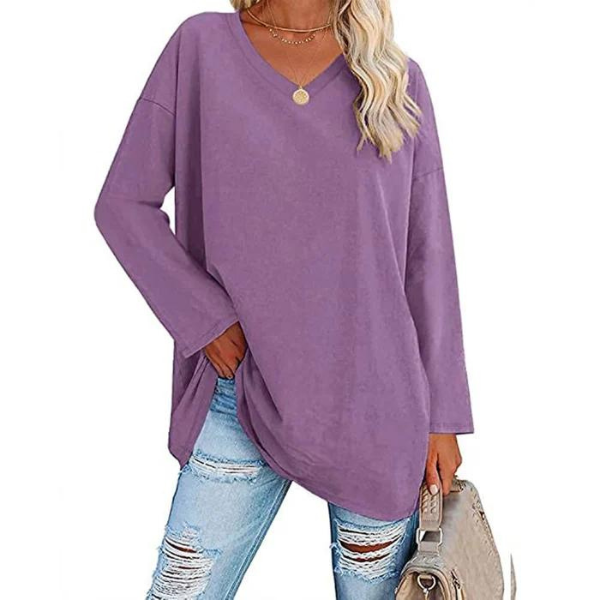 Casual Oversized V-Neck Sweater for Women