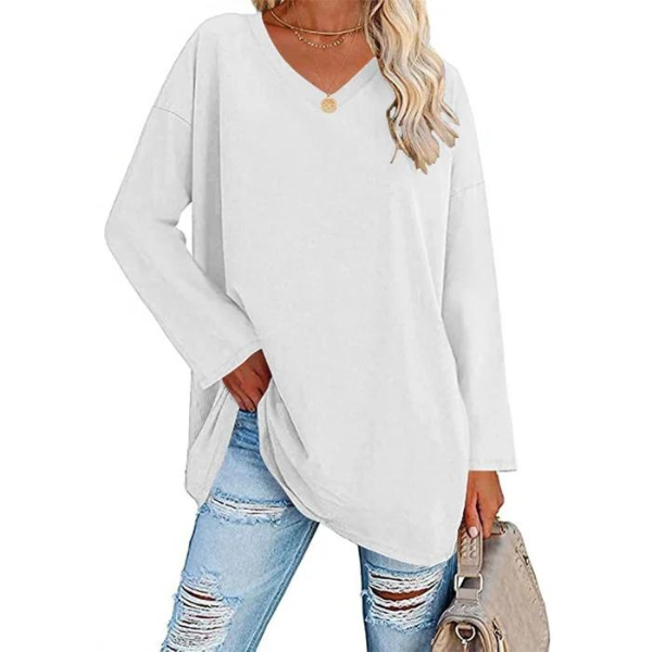 Casual Oversized V-Neck Sweater for Women