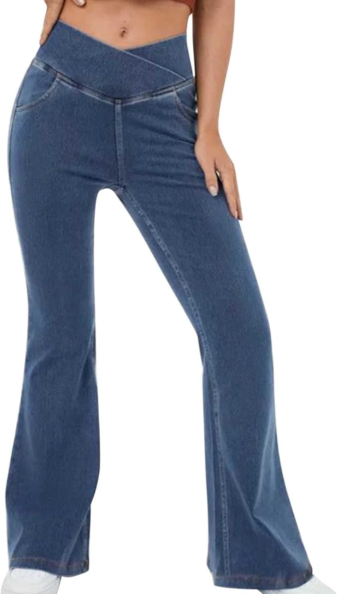 Elastic and Flattering Women’s Trousers with Flared Leg