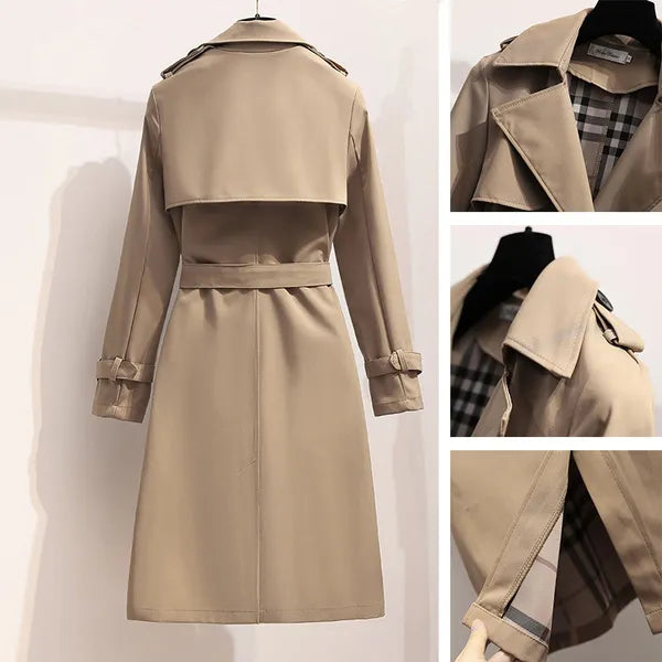 Waterproof Women’s Long Trench Coat with Belt