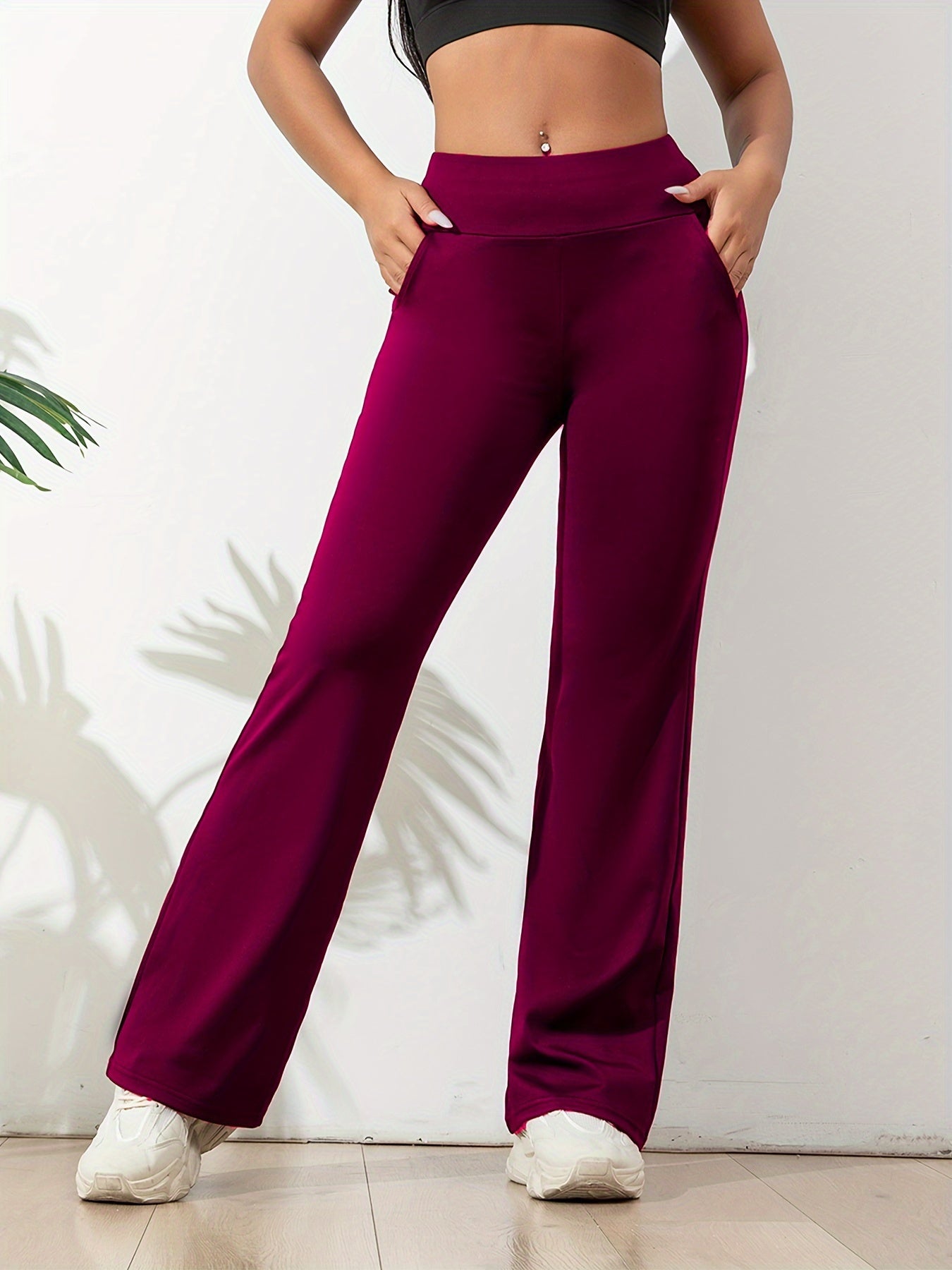 Comfortable High-Waisted Stretch Flared Pants for Women