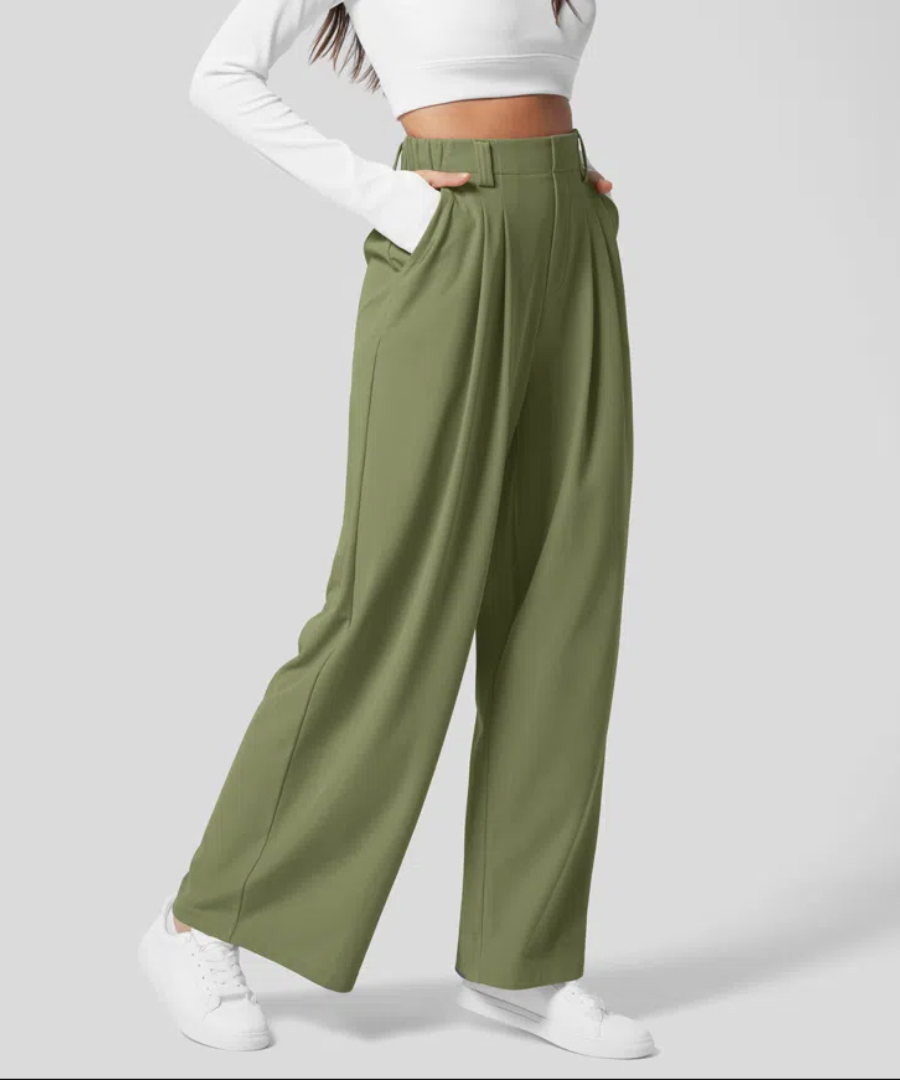 Elegant and Stretchy High-Waisted Women’s Trousers