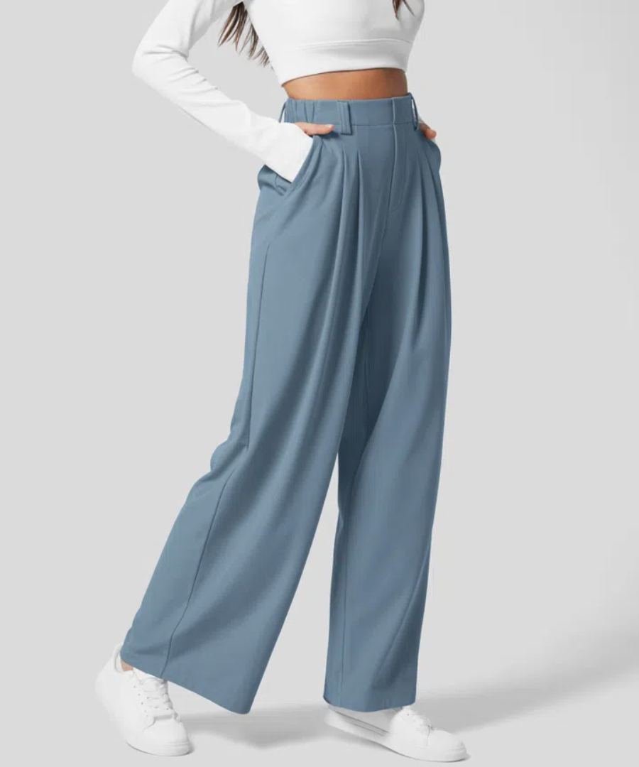 Elegant and Stretchy High-Waisted Women’s Trousers