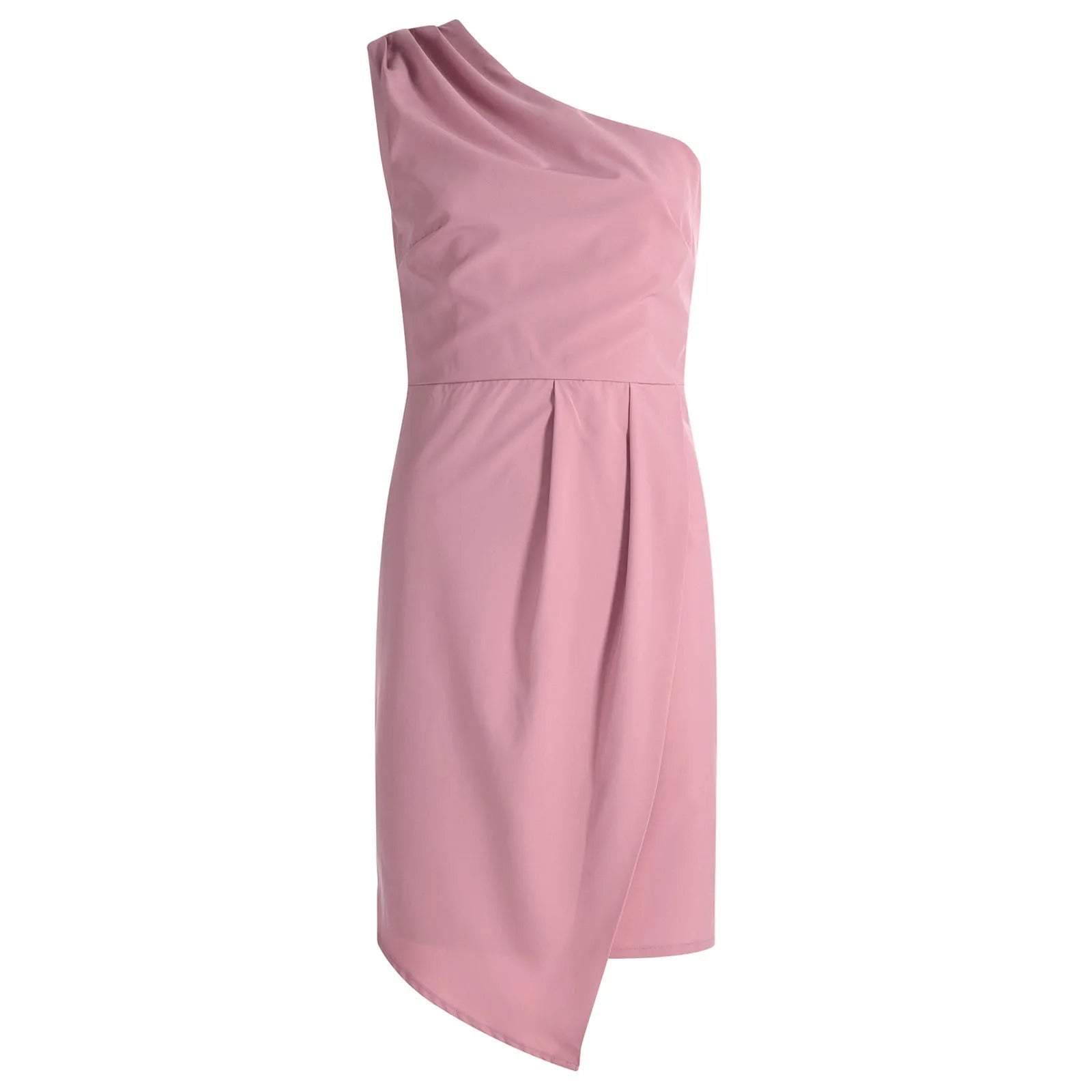 Elegant One-Shoulder Mini Dress for Women with Waist Belt