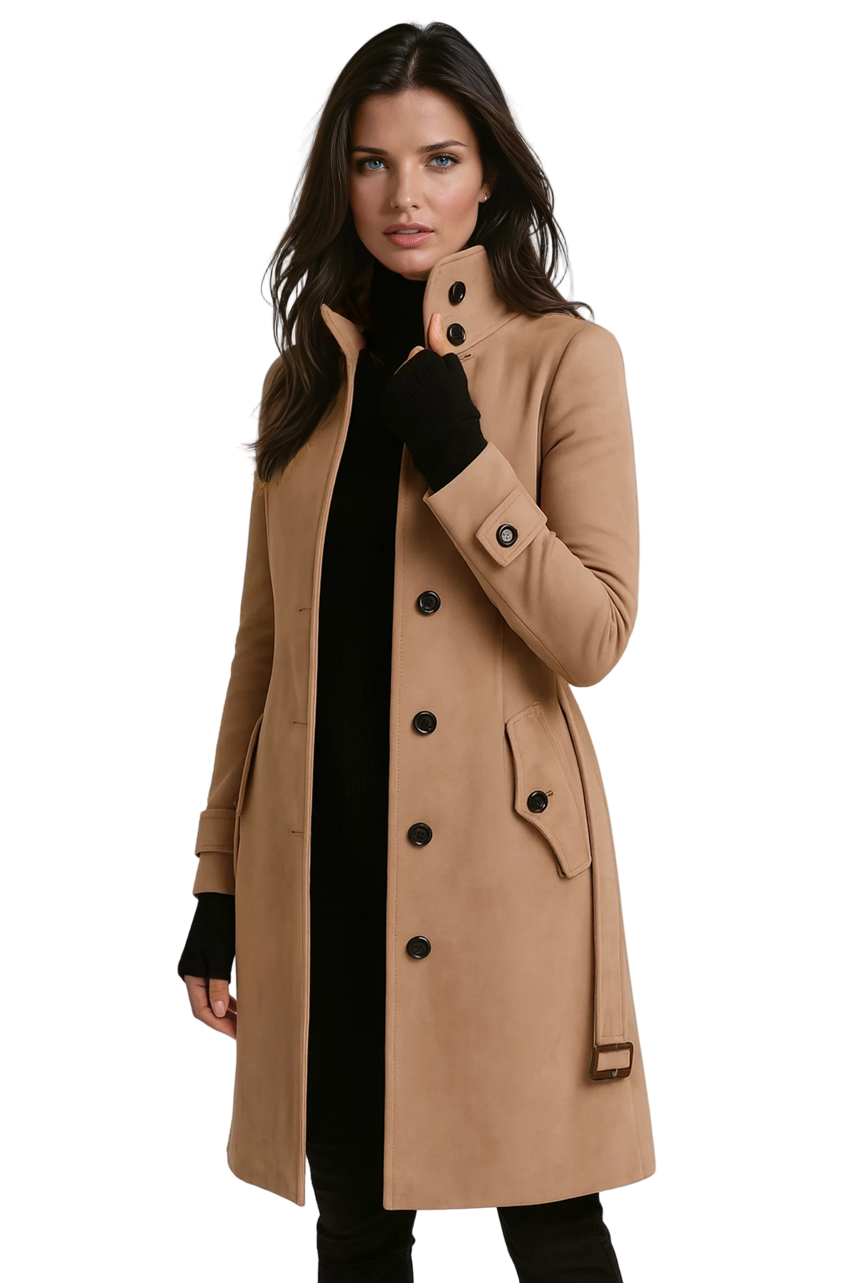 Warm Women’s Winter Coat with High Collar