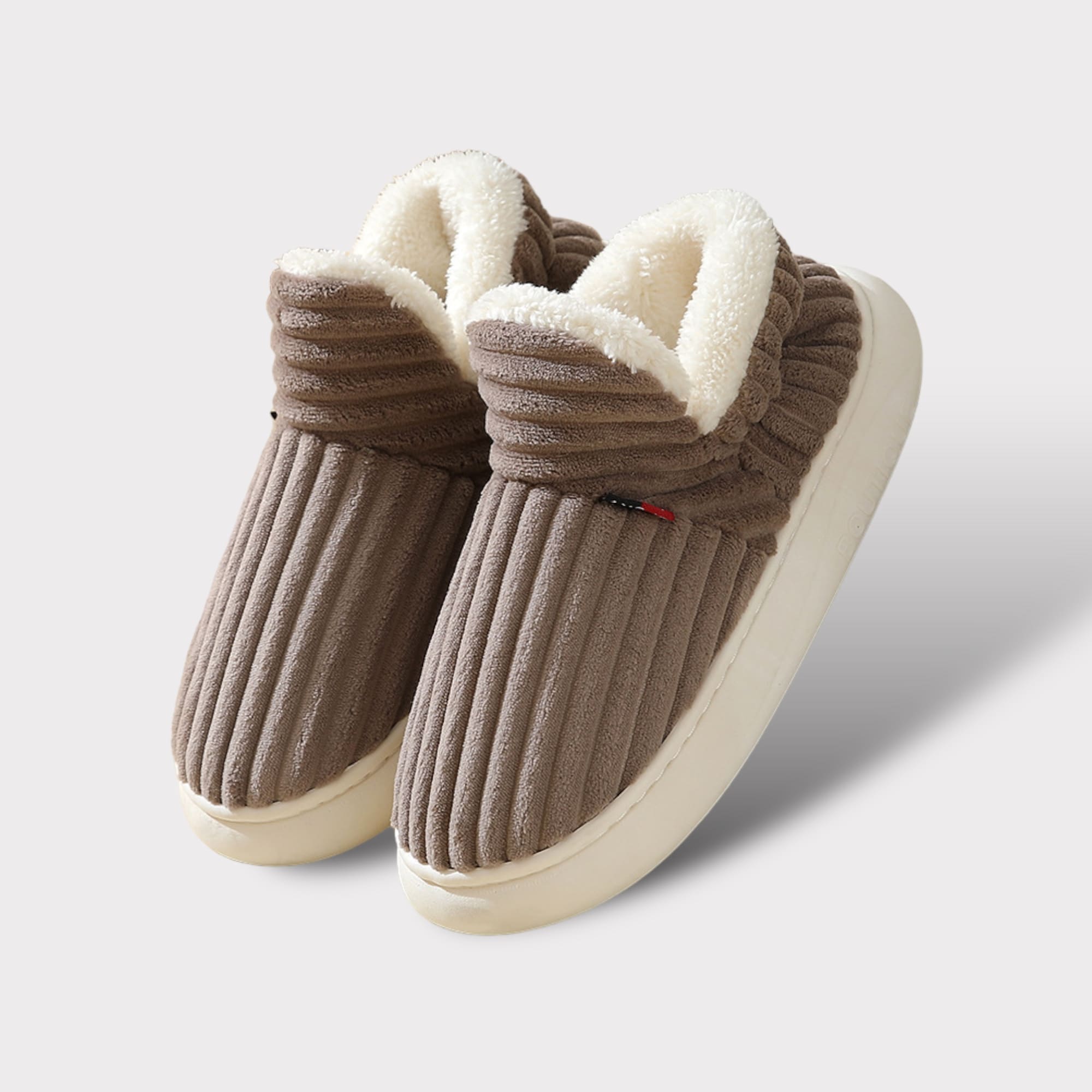 Winter Comfort Slippers with Ribbed Texture for Women
