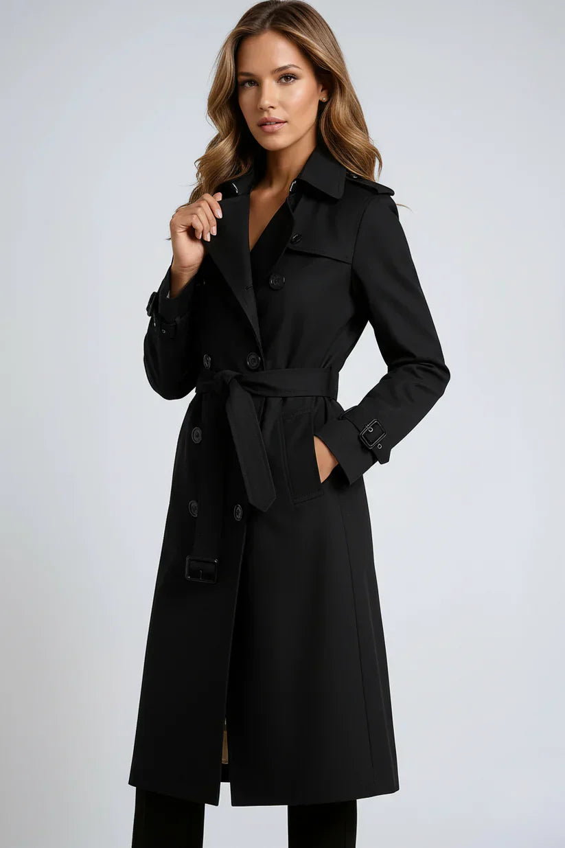 Waterproof Women’s Long Trench Coat with Belt