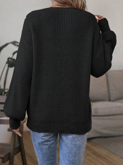 Women’s Oversized Knit Sweater with Wide Sleeves