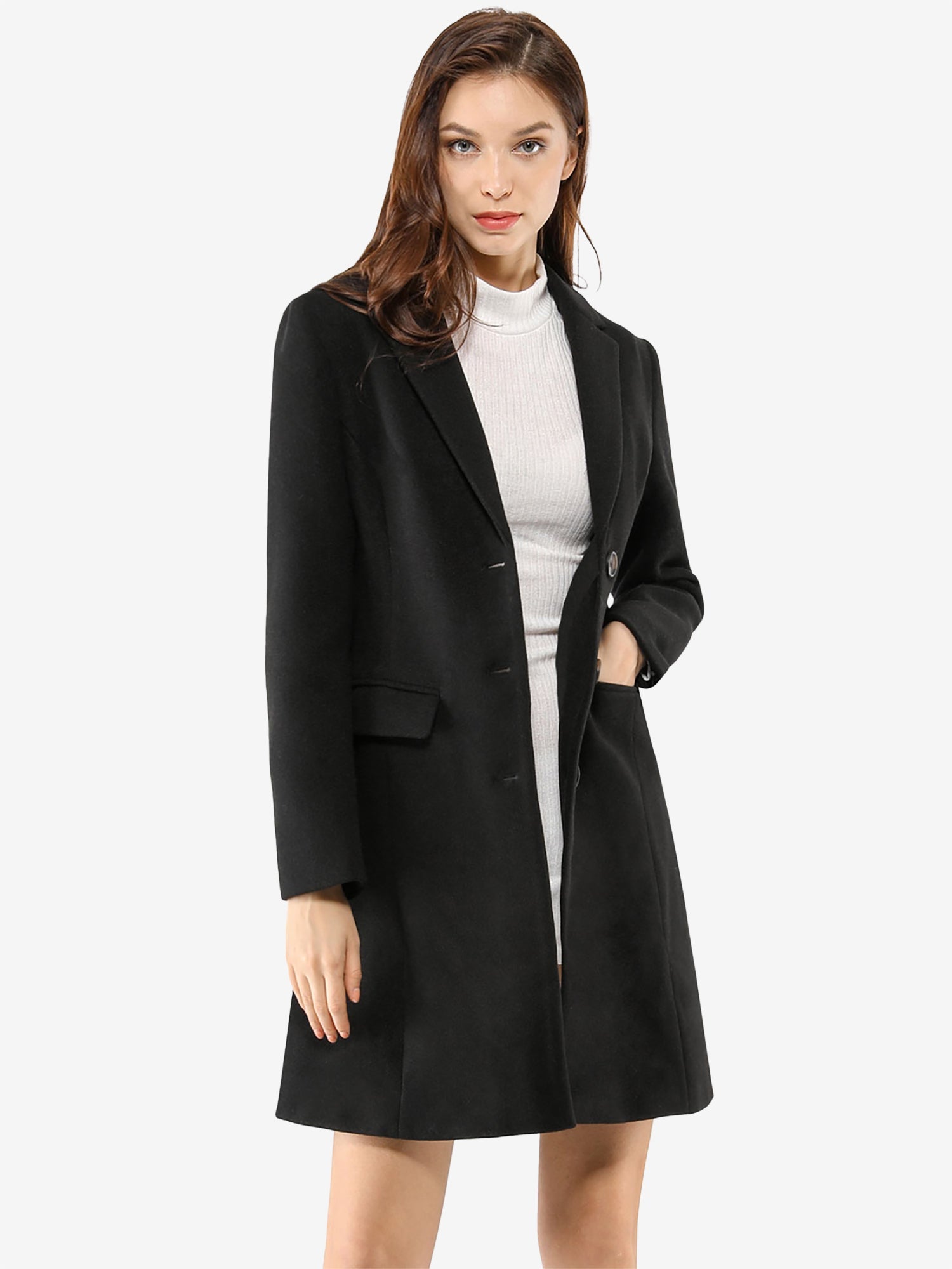 Soft Women’s Winter Coat with Lapel Collar