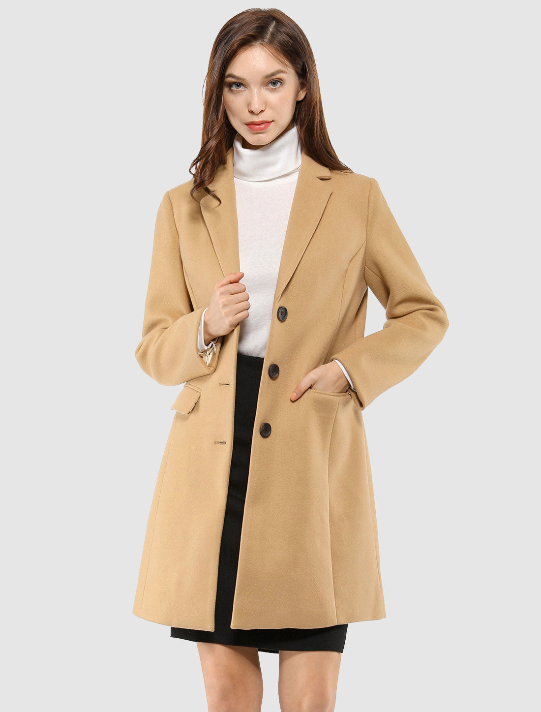 Soft Women’s Winter Coat with Lapel Collar