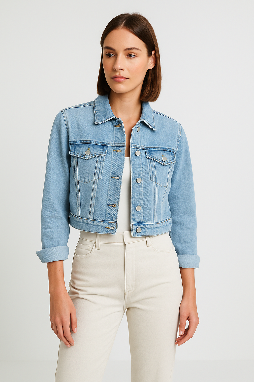 Aria | Cropped Denim Jacket