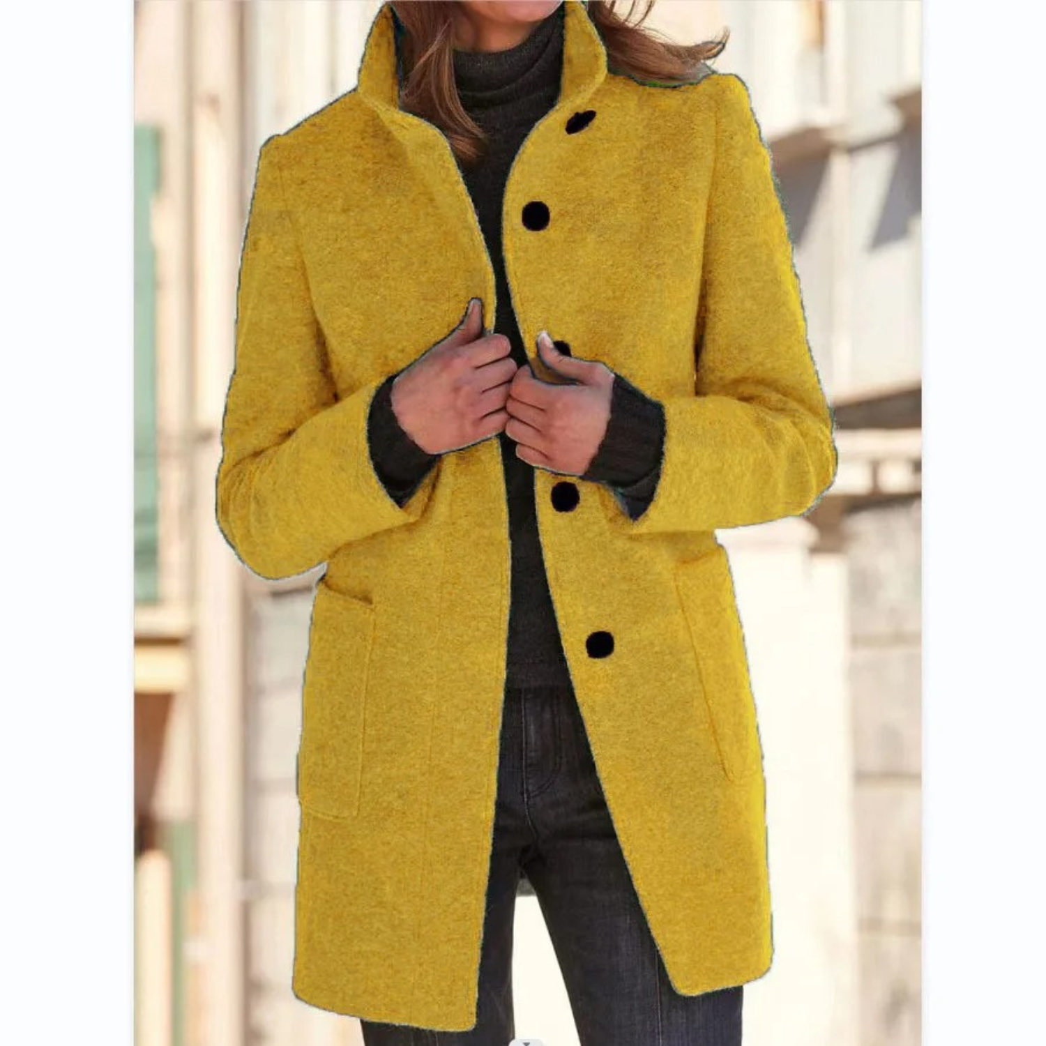 Padded Women’s Winter Coat with Button Closure