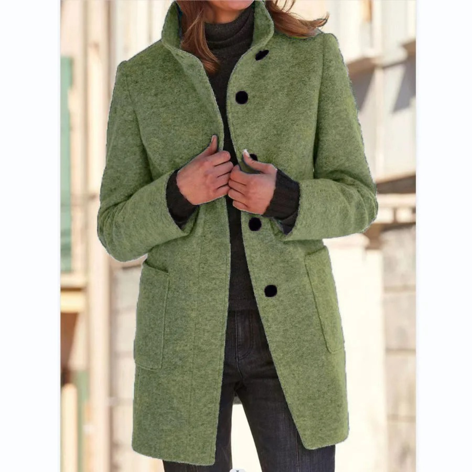 Padded Women’s Winter Coat with Button Closure