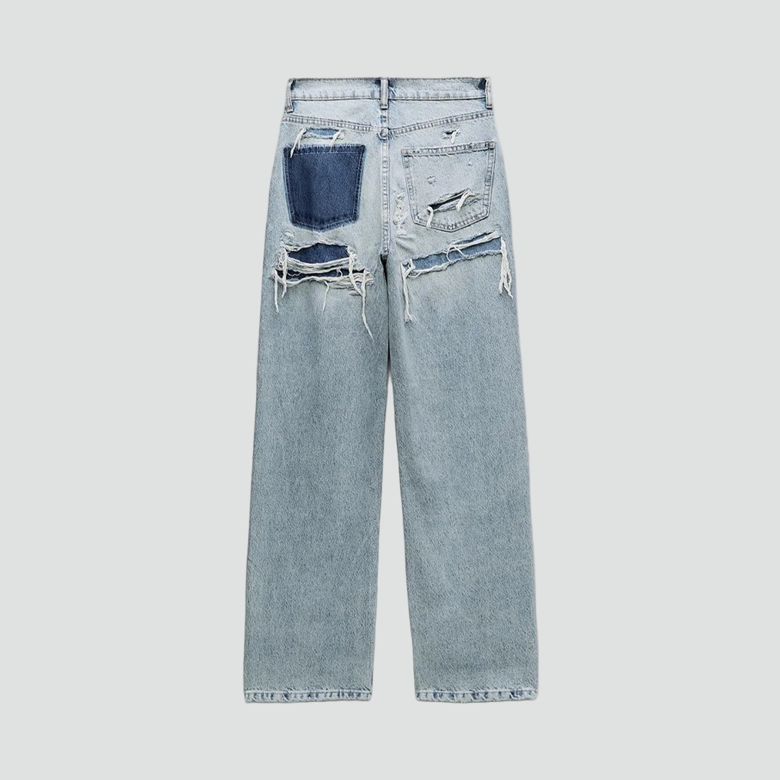 Vintage Women’s Jeans with High Waist and Ripped Details