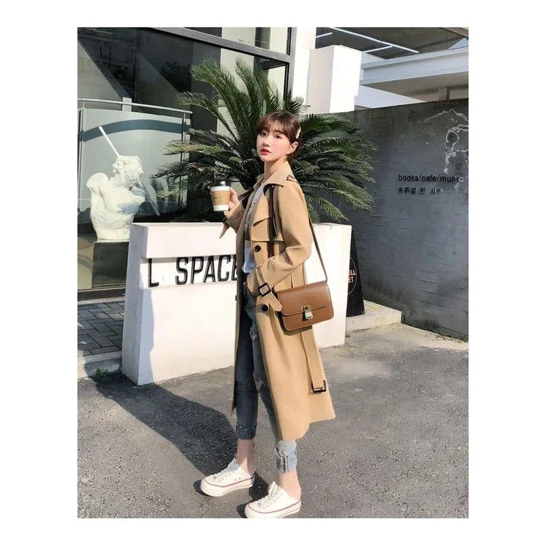 Waterproof Women’s Long Trench Coat with Belt