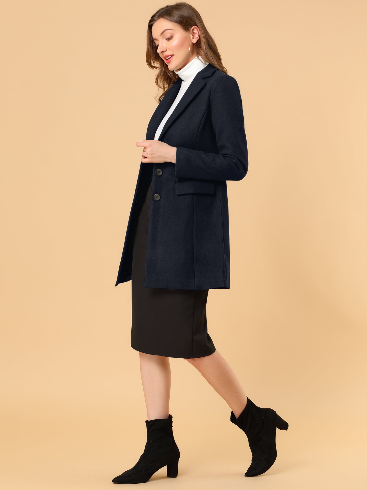 Soft Women’s Winter Coat with Lapel Collar