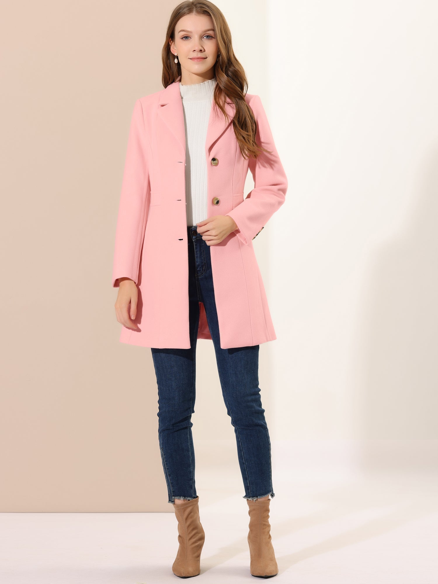 Comfortable Long Women’s Winter Coat with Buttons