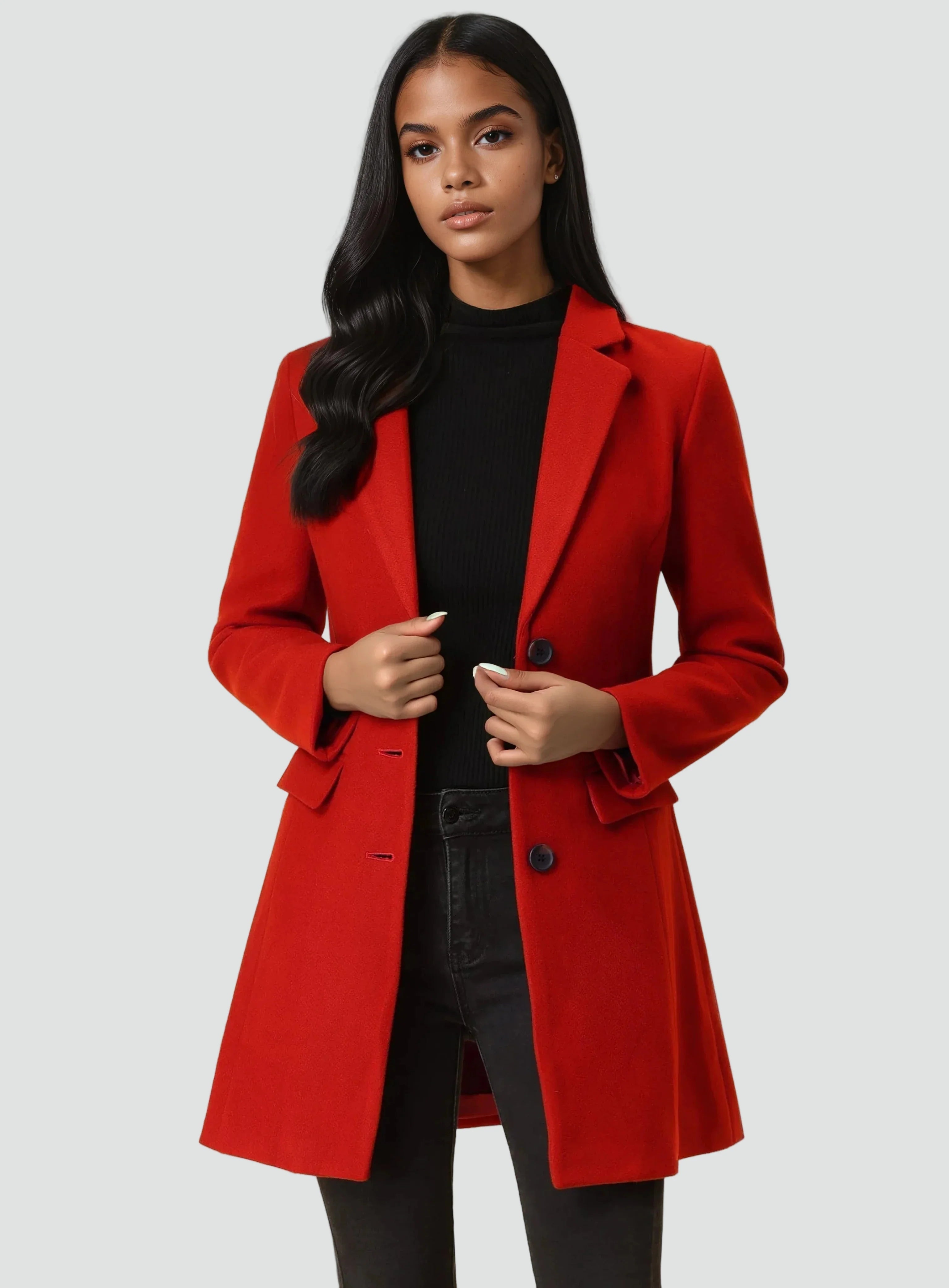 Soft Women’s Winter Coat with Lapel Collar